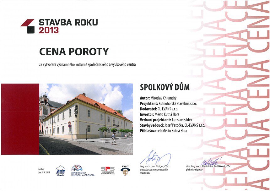 Stavba roku 2013 – cena poroty